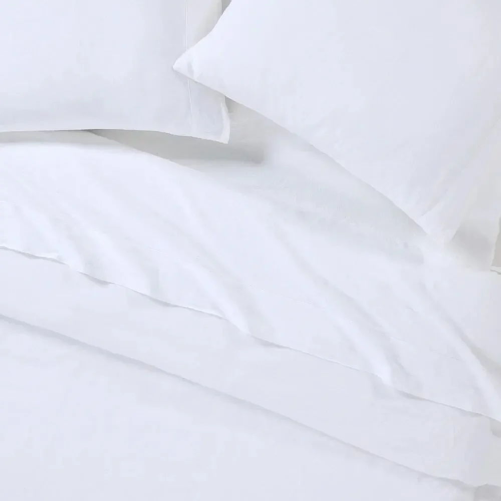 NEW Sijo Organic French Linen Set 3 PC 2 Pillowcases 1 Fitted Sheet Snow Queen